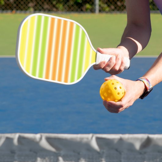 Juicy Lemon Limoen en Oranje citrusvruchtenstripes Pickleball Paddle (Insitu)