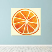 Juicy oranje slice waterverf art pop canvas afdruk (Insitu (Houten vloer))
