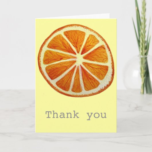 Juicy Oranje waterverf fruit pop Bedankkaart (Voorkant)