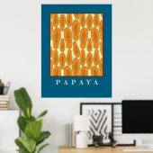Juicy Papaya Poster Blauw (Thuiskantoor)