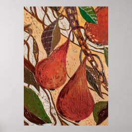 Juicy pear Fruit Botany Poster