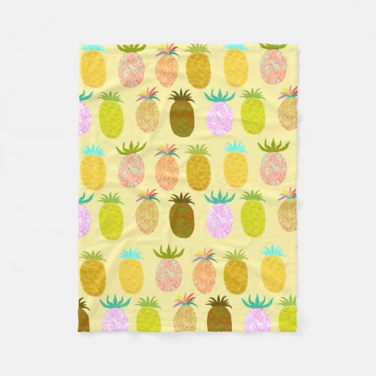 Juicy Pineapple Pattern Fleece Deken (Voorkant)