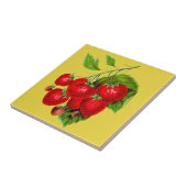 Juicy Red aardbeien Tegeltje (Zijkant)