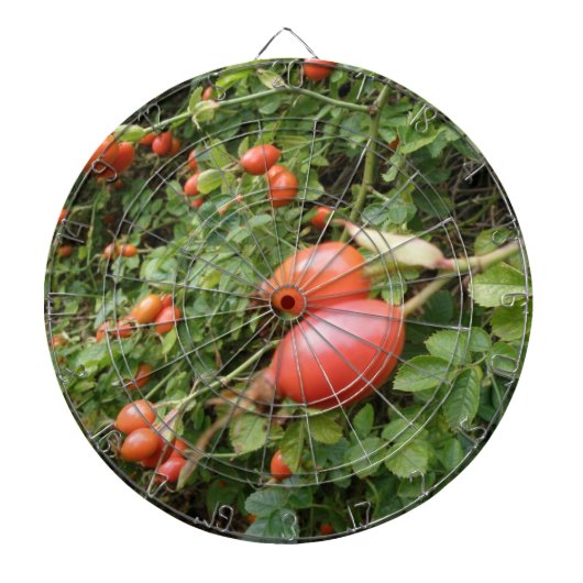 Juicy Red Rose Hips Dart Board Dartbord (Voorkant)