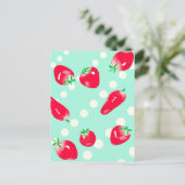 Juicy Red Strawberries Briefkaart (Mint) (Staand voorkant)