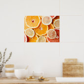 Juicy Sliced Citrus Fruits Poster (Keuken)