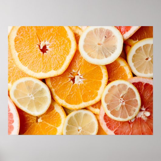 Juicy Sliced Citrus Fruits Poster (Voorkant)
