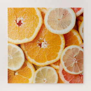 Juicy Sliced Oranje Citrus Fruits Legpuzzel