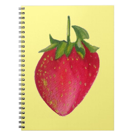 Juicy Strawberry fruit waterverf macro art Notitieboek (Voorkant)