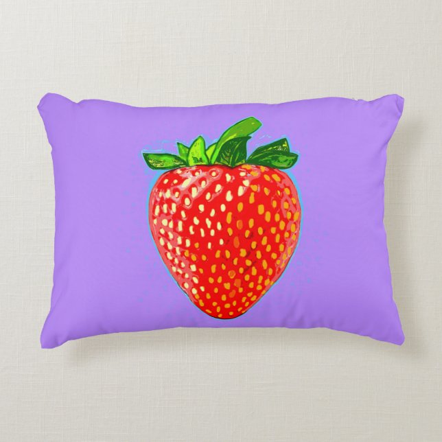 Juicy Strawberry in Pop Art Style Accent Kussen (Voorkant)