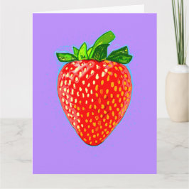 Juicy Strawberry in Pop Art Style Kaart