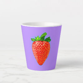Juicy Strawberry in Pop Art Style Latte Mok
