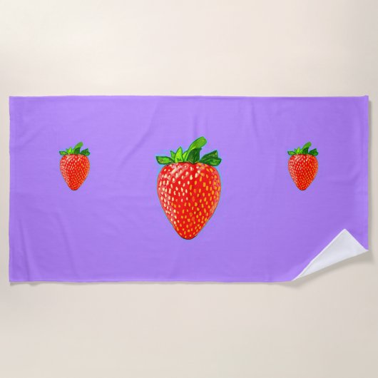 Juicy Strawberry in Pop Art Style Strandlaken (Voorkant)