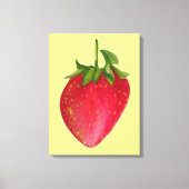 Juicy Strawberry waterverf macro fruit pop art Canvas Afdruk (Voorkant)