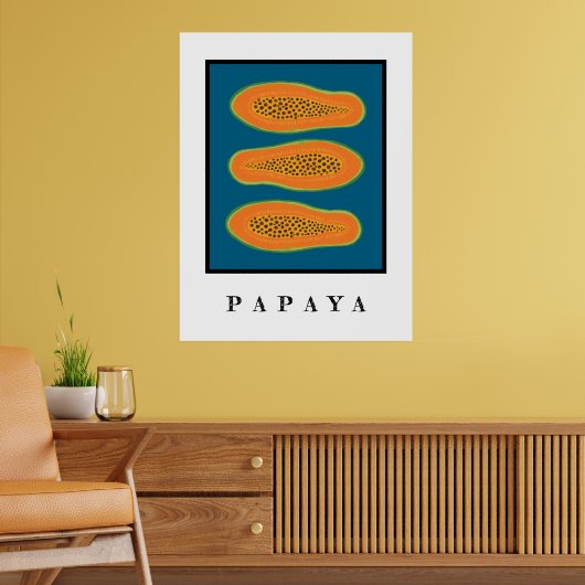 Juicy Trio Papaya Wit Poster (Woonkamer 2)