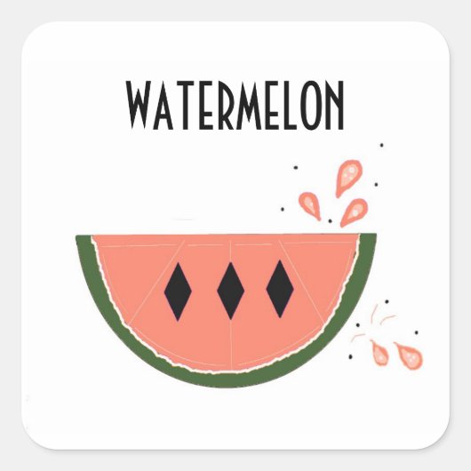 Juicy Watermelon Vierkante Sticker (Voorkant)