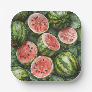 Juicy Watermelons Papier Borden Papieren Bordje