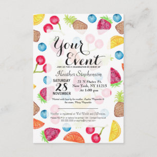 Juicy Waterverf Hand Painted Fruit Pattern Kaart