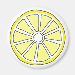 Juicy Yellow Lemon Citrus Fruit Slice Magneet