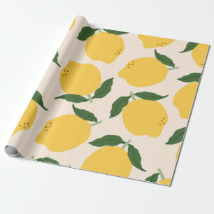 Juicy yellow Lemons, green leaves. Fresh contry Cadeaupapier
