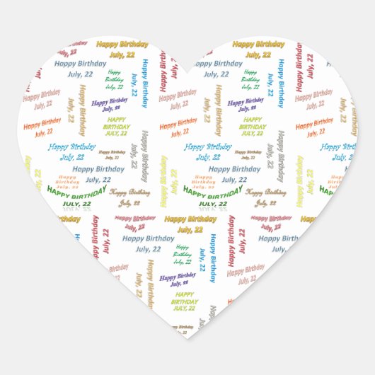 Juillet, 22 Anniversaire Sticker (Devant)