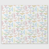 Juillet, 3 Anniversaire Papier cadeau (Plat)