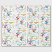 Juillet, 4 Anniversaire Papier cadeau d'enveloppem (Plat)