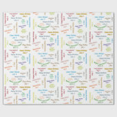 Juillet, 4 Anniversaire Papier cadeau d'enveloppem (Plat)