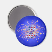 Juillet 4 Fireworks Stars Magnet (Recto/Verso)