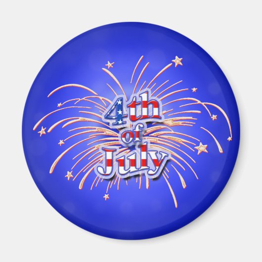 Juillet 4 Fireworks Stars Magnet (Devant)