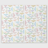 Juillet, 5 Anniversaire Papier cadeau d'enveloppem (Plat)