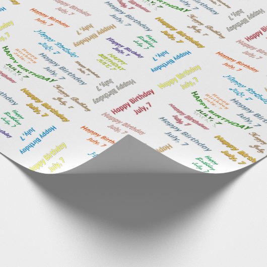 Juillet, 7 Anniversaire Papier Cadeau (Coin)
