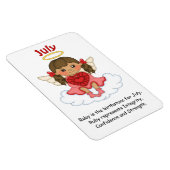 Juillet Ange de naissance Brunette Premium Magnet (Côté Droit)