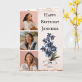 Juillet Anniversaire Carte photo (Fleur jaune)