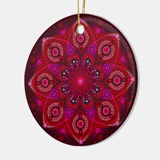 Juillet Anniversaire Ruby Mandala Ornement (Gauche)