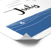 Juillet Art Déco Plage scène avec Drapeau et feux (Coin)