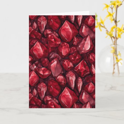 Juillet Birthstone Ruby Carte d'anniversaire (Fleur jaune)