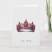 Juillet Birthstone Ruby Crown Carte d'anniversaire (Devant)