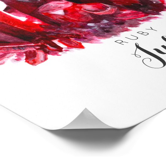 Juillet Birthstone - Ruby Watercolor | Poster (Coin)