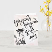 Juillet Born Beautés Bonne carte de voeux d'annive (Fleur jaune)