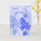 Juillet Carte d'anniversaire avec Larkspur, Juille (Fleur jaune)