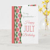 Juillet Carte d'anniversaire, Grand-mère, Lys d'ea (Fleur jaune)