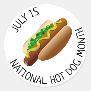Juillet est National Hot Dog Mois Stickers