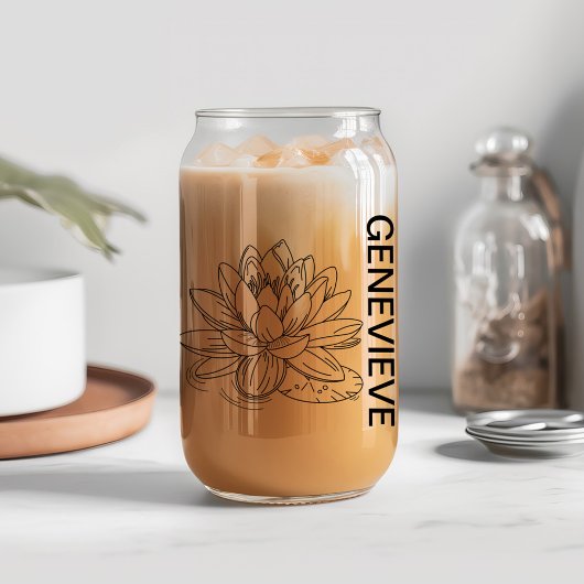 Juillet Fleur d'eau Lily avec nom personnalisé