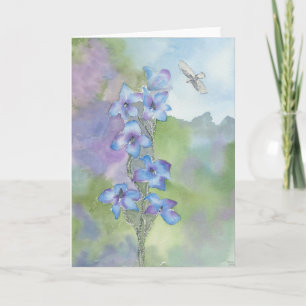 Juillet ; Larkspur & Aigle ; Carte de vœux
