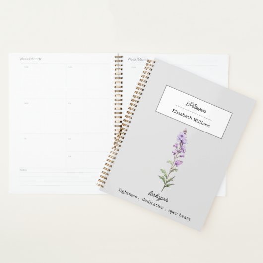 JUILLET LARKSPUR FLEURS DE NAISSANCE PERSONNALISÉE (Devant avec enveloppe)