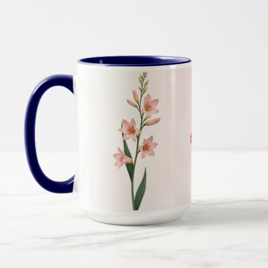 Juillet Mois de naissance Fleur Café Mug (Gauche)