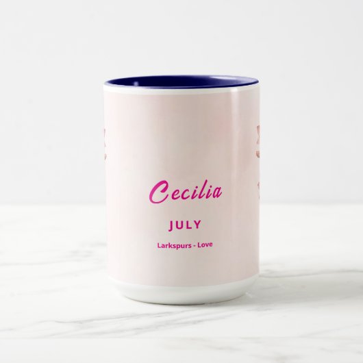 Juillet Mois de naissance Fleur Café Mug (Centre)