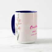 Juillet Mois de naissance Fleur Café Mug (Devant gauche)