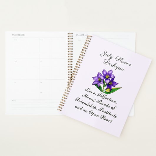 Juillet Mois de naissance Fleur Larkspur Floral Ar (Devant avec enveloppe)